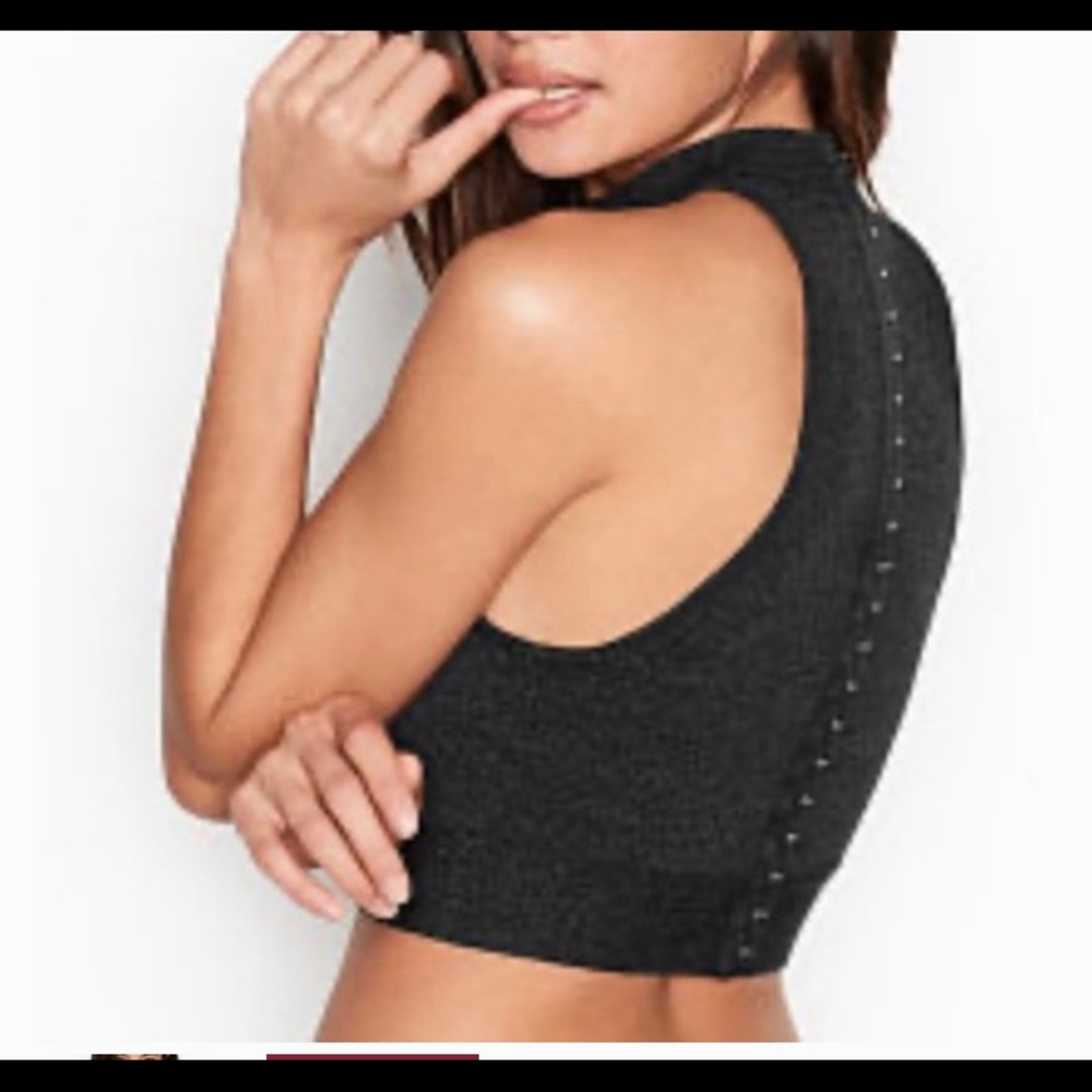 NWOT ❗️FLASH SALE❗️VICTORIA'S SECRET Halter Crop Top Dark Grey in S